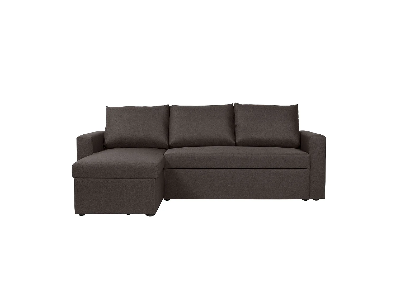 Canapé d'angle réversible convertible 4 places en tissu marron ALEDO - MADE IN FRANCE