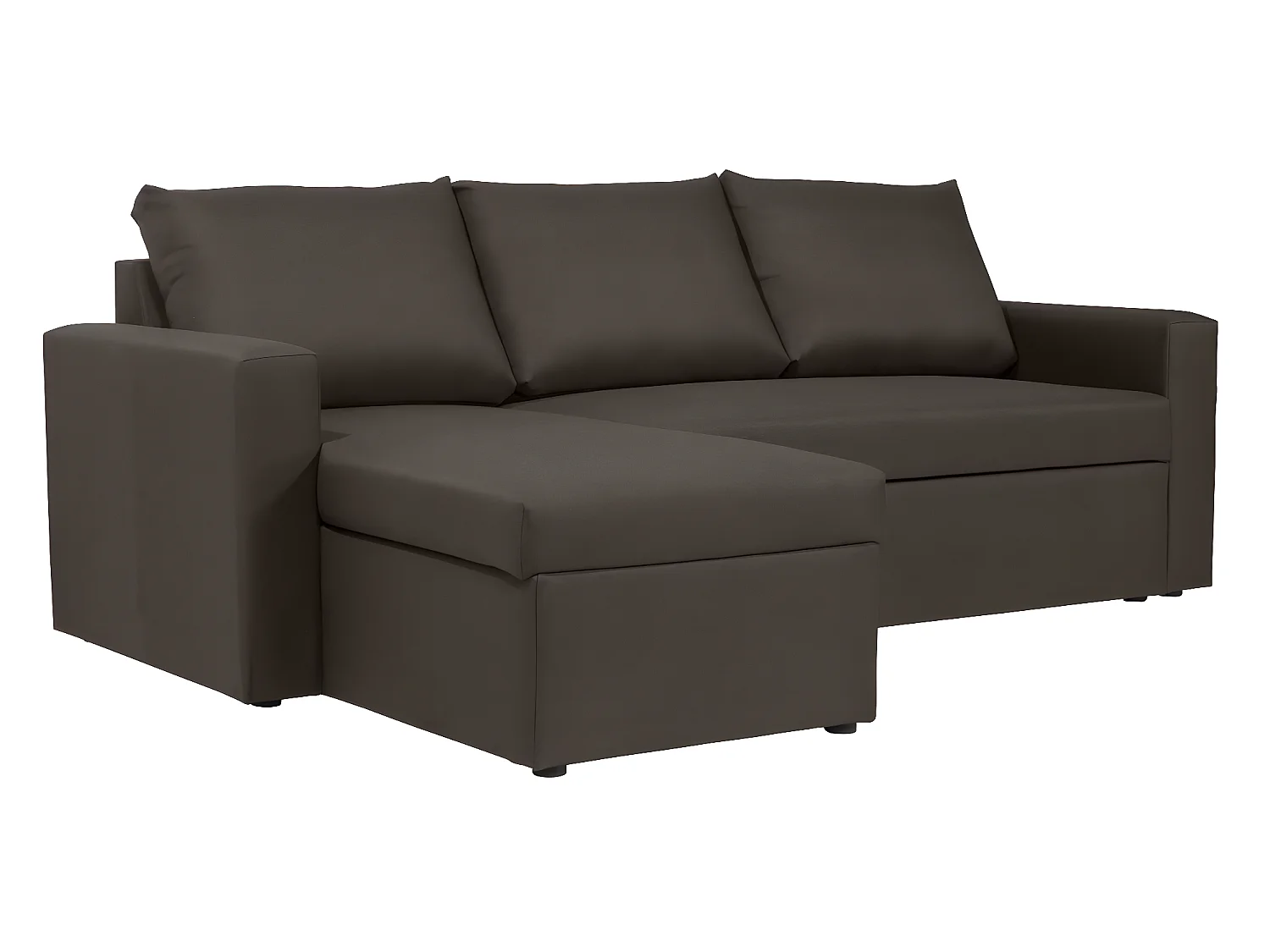 Canapé d'angle réversible convertible 4 places en tissu marron ALEDO - MADE IN FRANCE