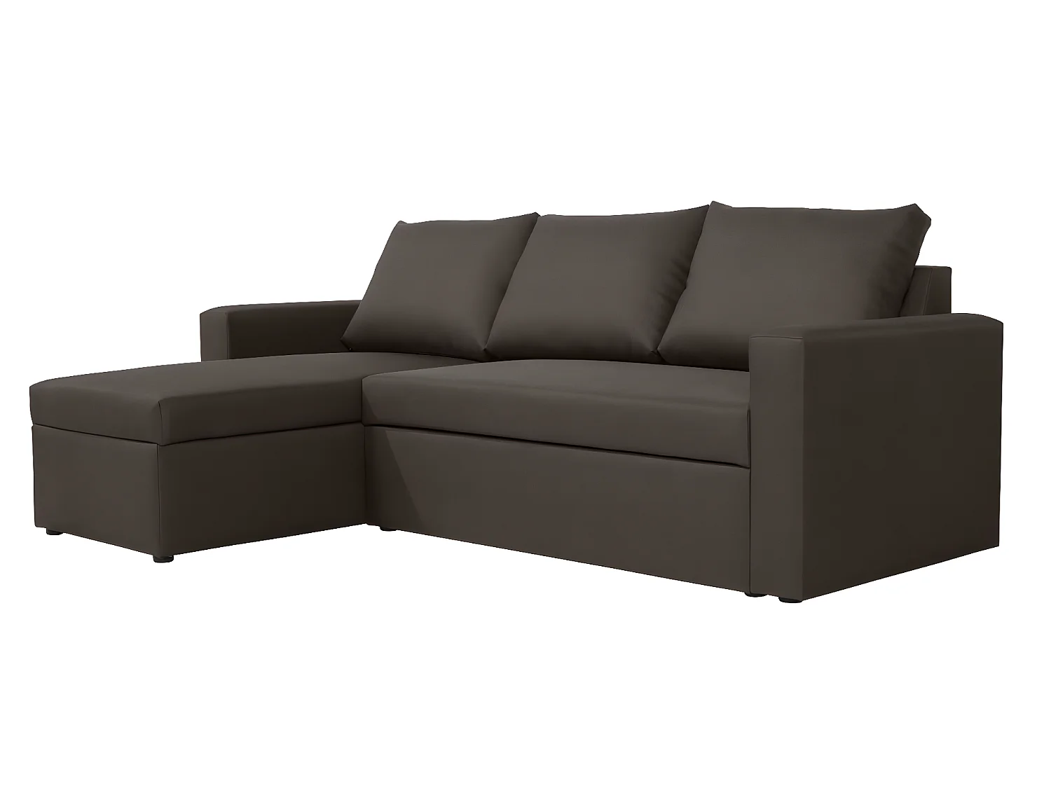 Canapé d'angle réversible convertible 4 places en tissu marron ALEDO - MADE IN FRANCE