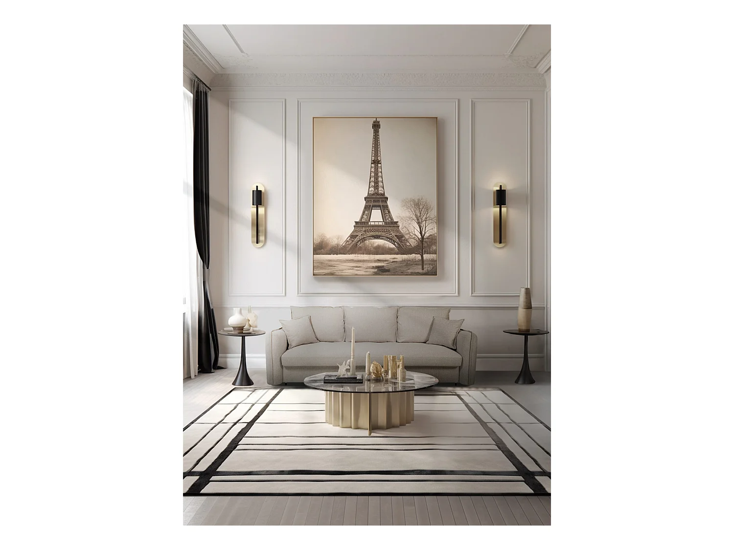 Canapé droit convertible Rapido® 3 places en tissu taupe GRENACHE - MADE IN FRANCE
