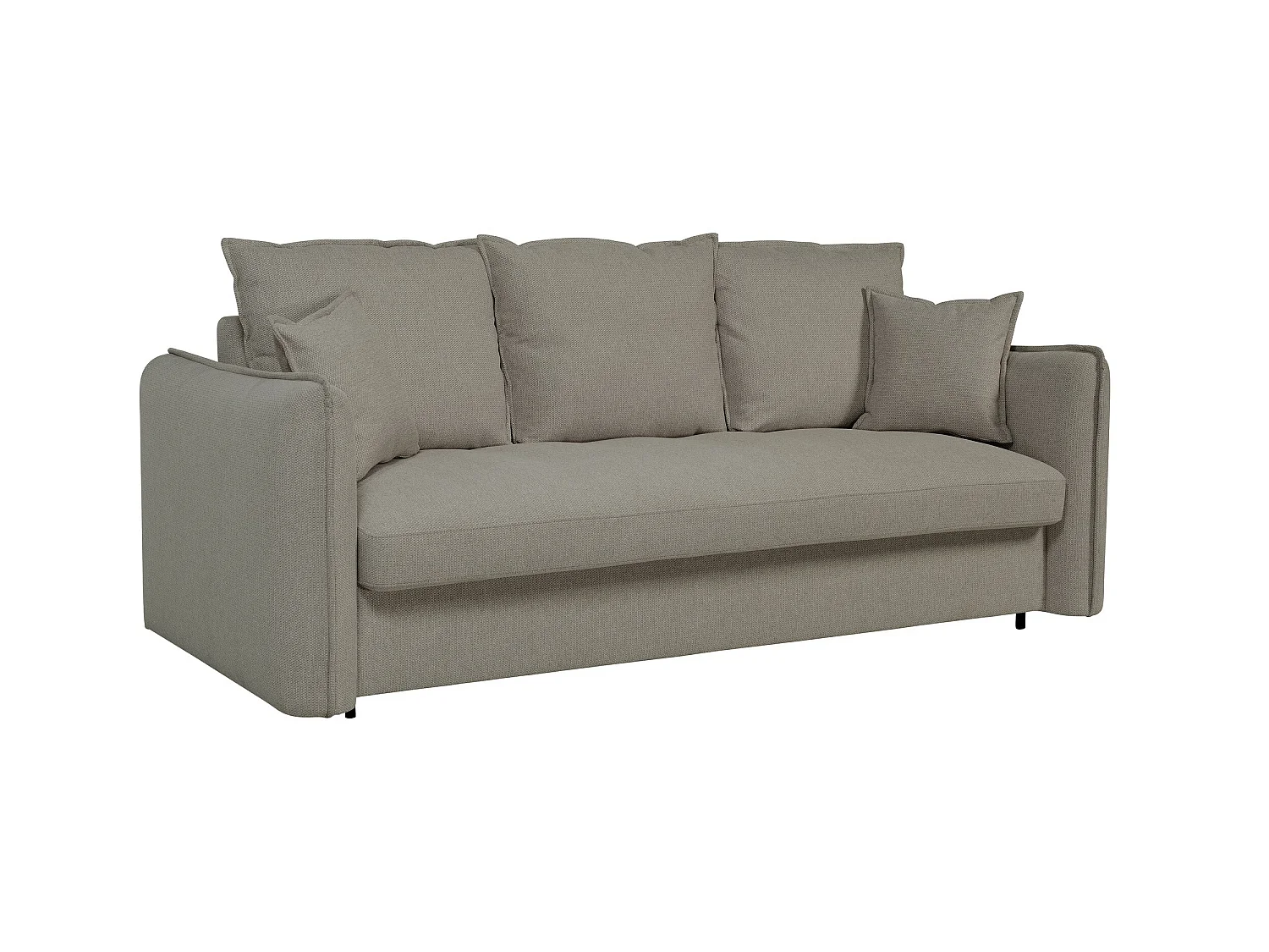 Canapé droit convertible Rapido® 3 places en tissu taupe GRENACHE - MADE IN FRANCE