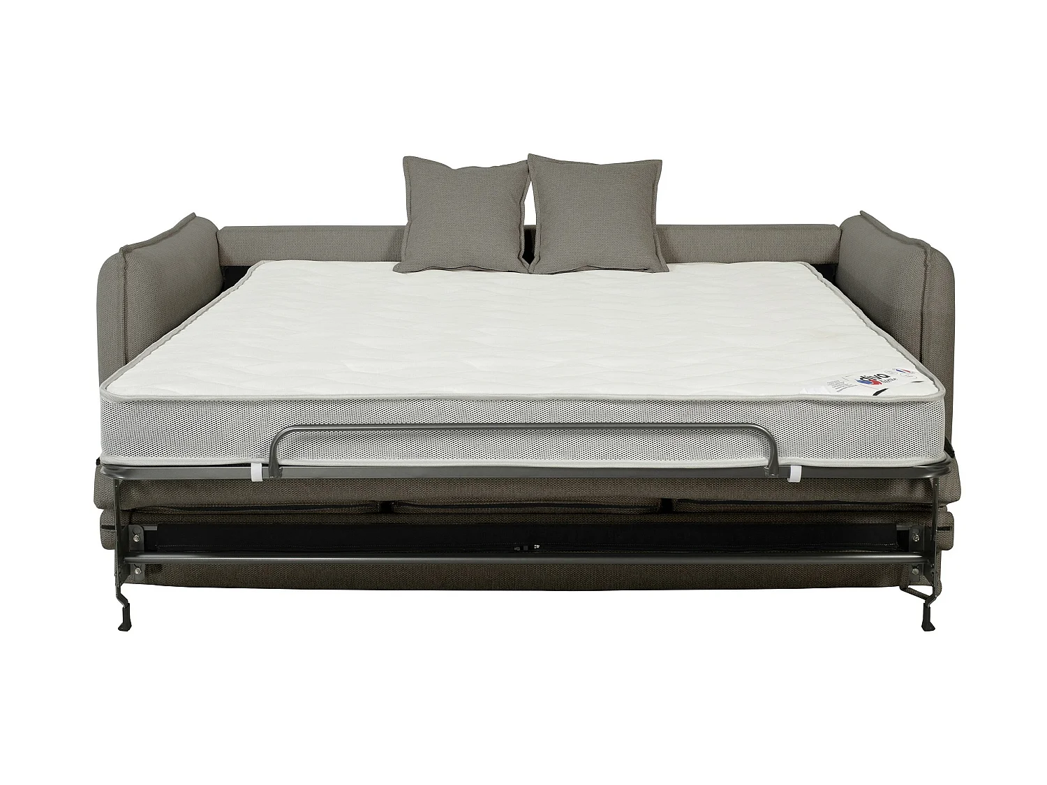 Canapé droit convertible Rapido® 3 places en tissu taupe GRENACHE - MADE IN FRANCE