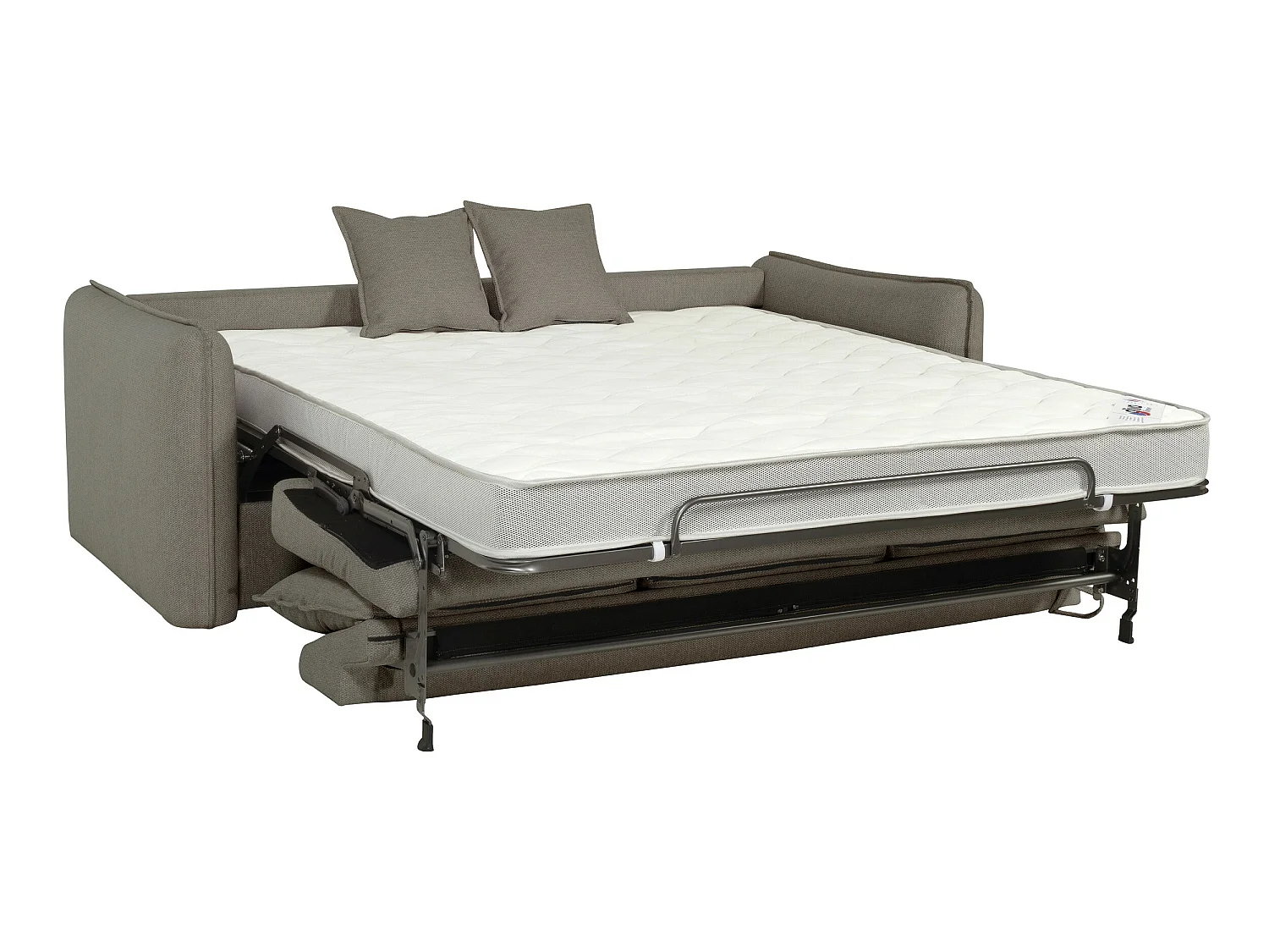 Canapé droit convertible Rapido® 3 places en tissu taupe GRENACHE - MADE IN FRANCE