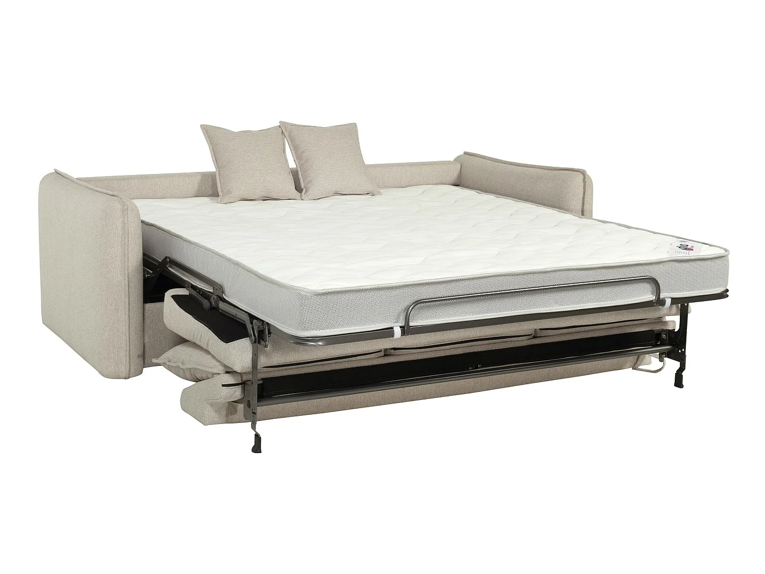 Canapé droit convertible Rapido® 3 places en tissu grège GRENACHE - MADE IN FRANCE