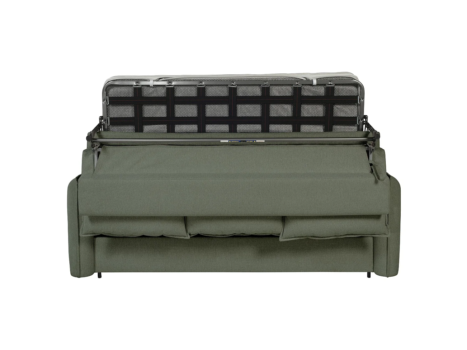Canapé droit convertible Rapido® 3 places en tissu vert GRENACHE - MADE IN FRANCE