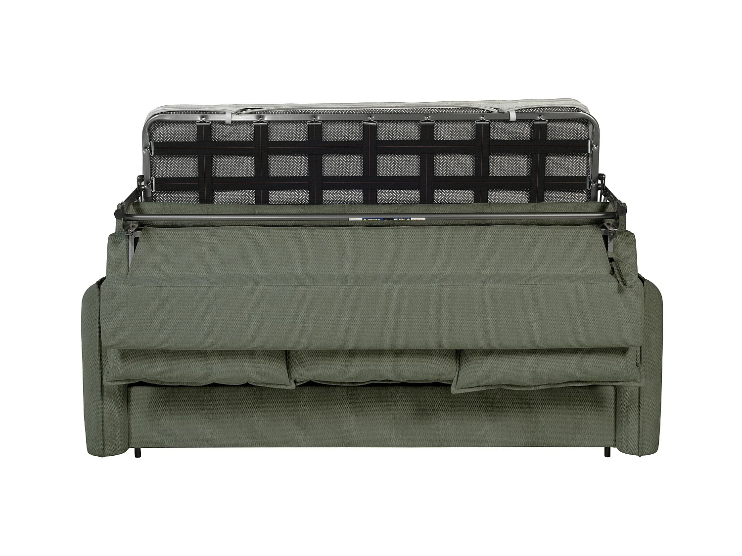 Canapé droit convertible Rapido® 3 places en tissu vert GRENACHE - MADE IN FRANCE