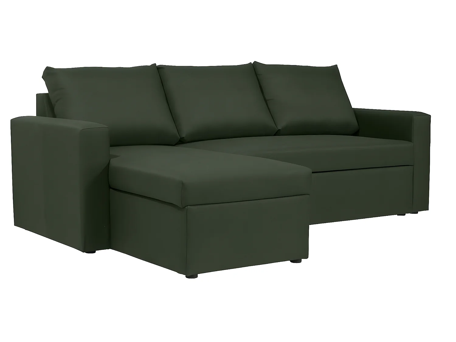 Canapé d'angle réversible convertible 4 places en tissu vert ALEDO - MADE IN FRANCE