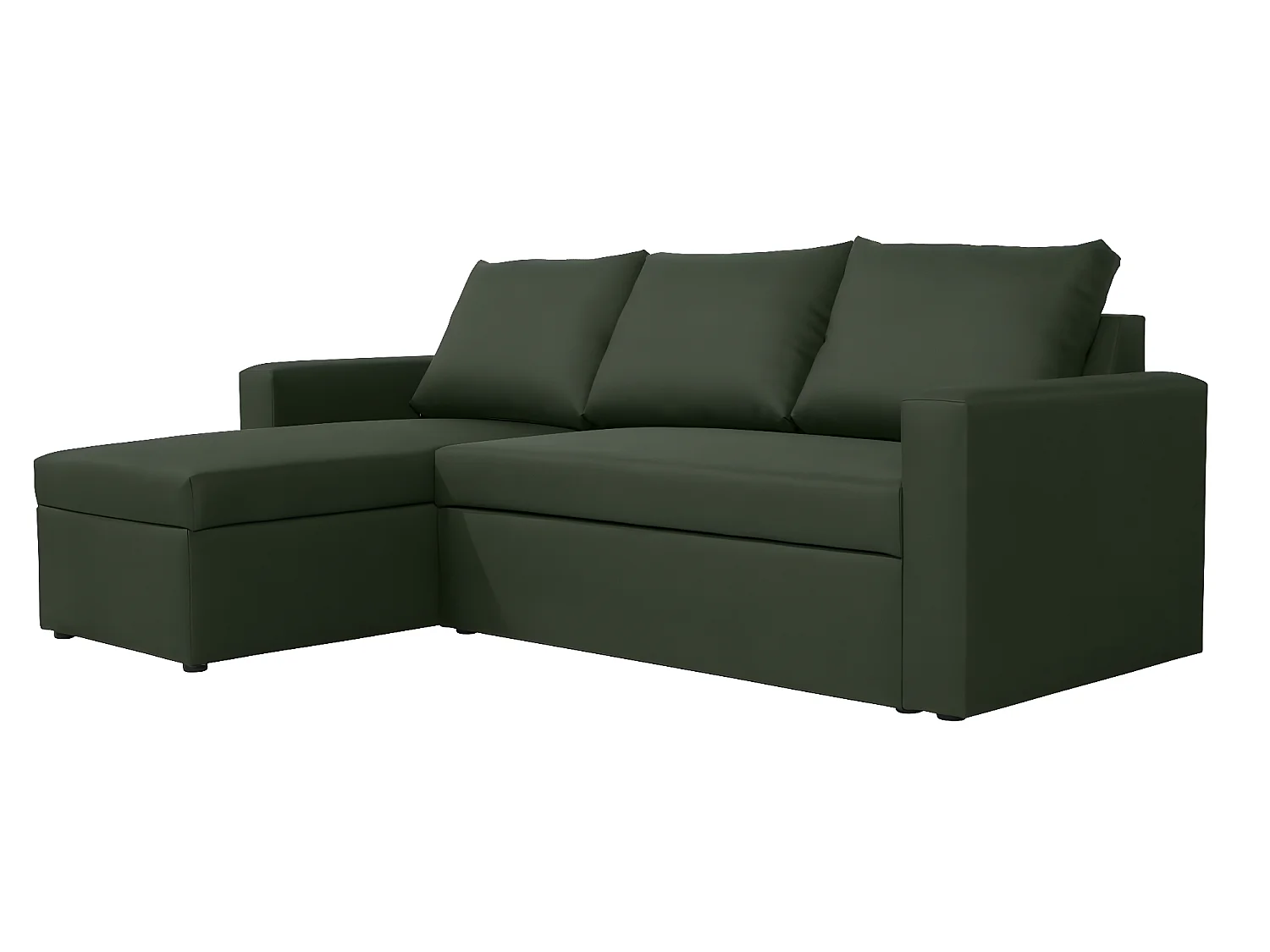 Canapé d'angle réversible convertible 4 places en tissu vert ALEDO - MADE IN FRANCE