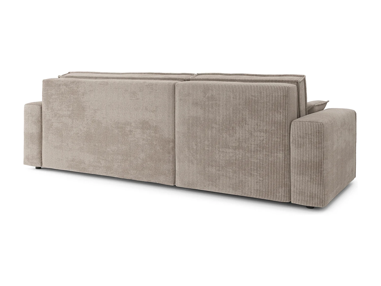 Canapé d'angle réversible convertible 4 places en velours côtelé grège DURIF