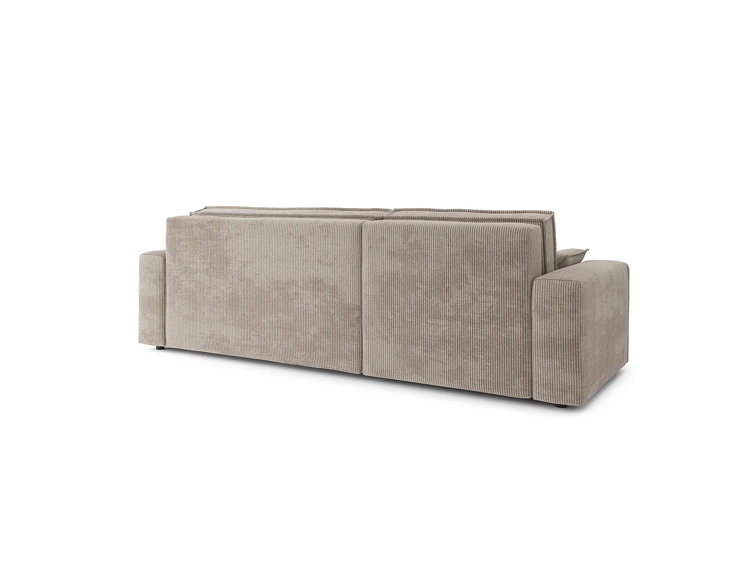 Canapé d'angle réversible convertible 4 places en velours côtelé taupe