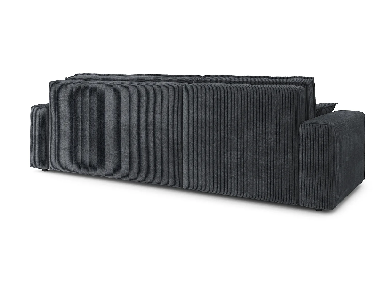 Canapé d'angle réversible convertible 4 places en velours côtelé gris anthracite DURIF - MADE IN FRANCE