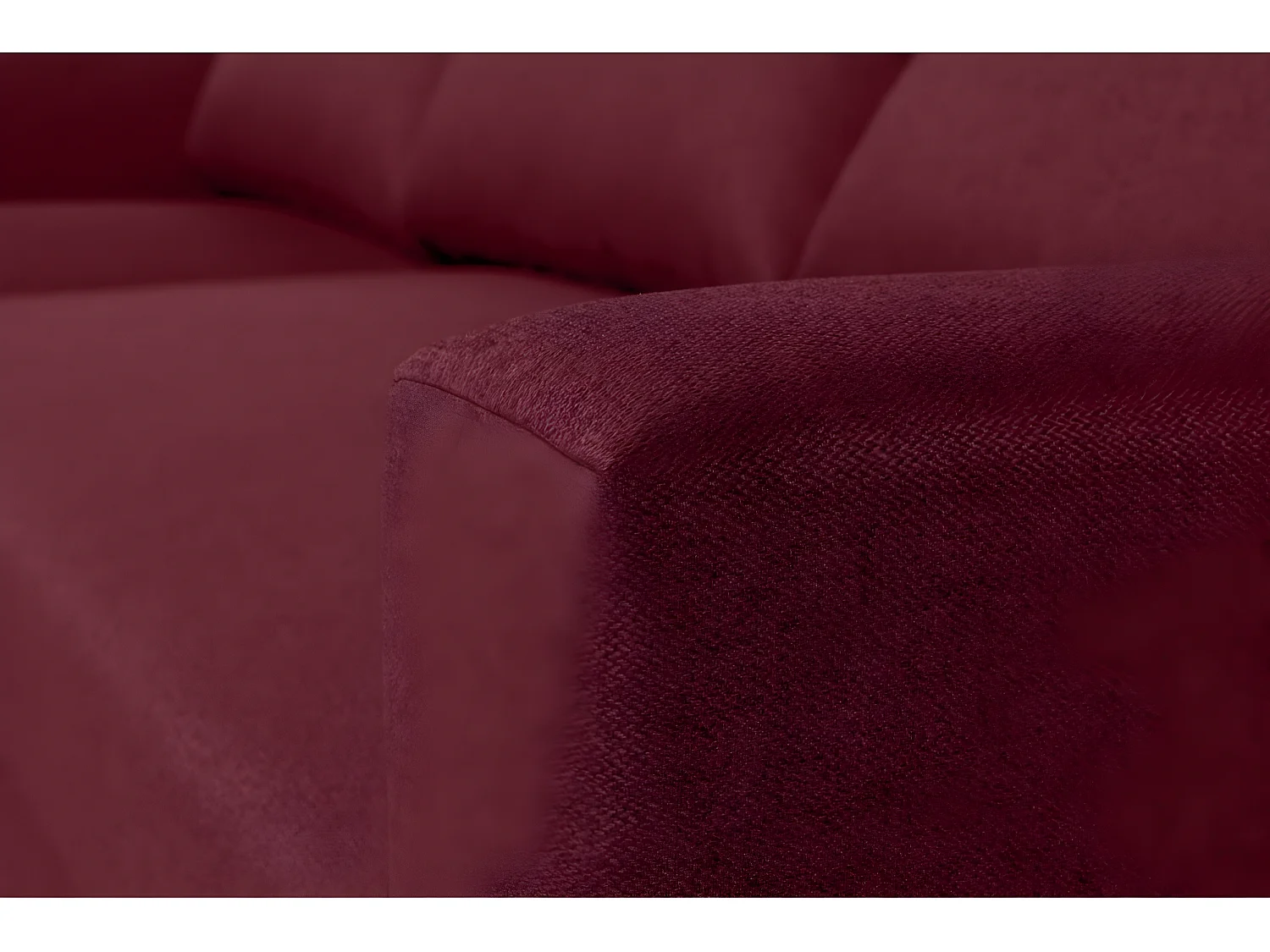 Canapé d'angle réversible convertible 4 places en tissu rouge bordeaux ALEDO - MADE IN FRANCE