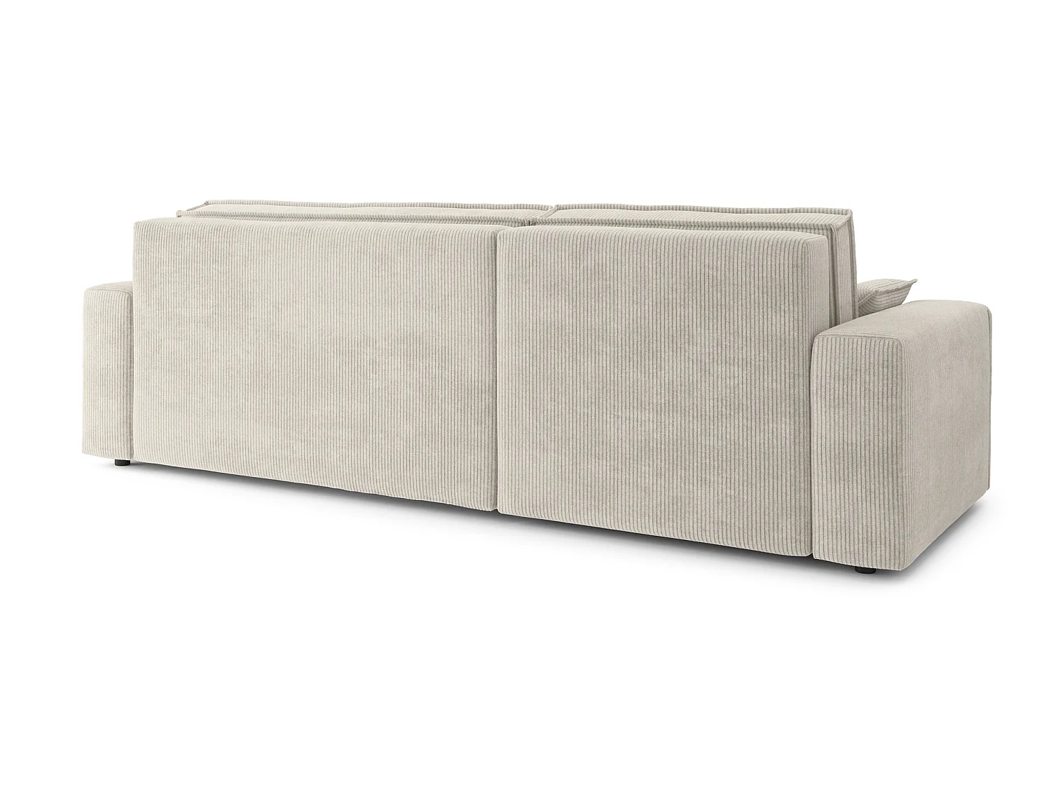 Canapé d'angle réversible convertible 4 places en velours côtelé beige DURIF