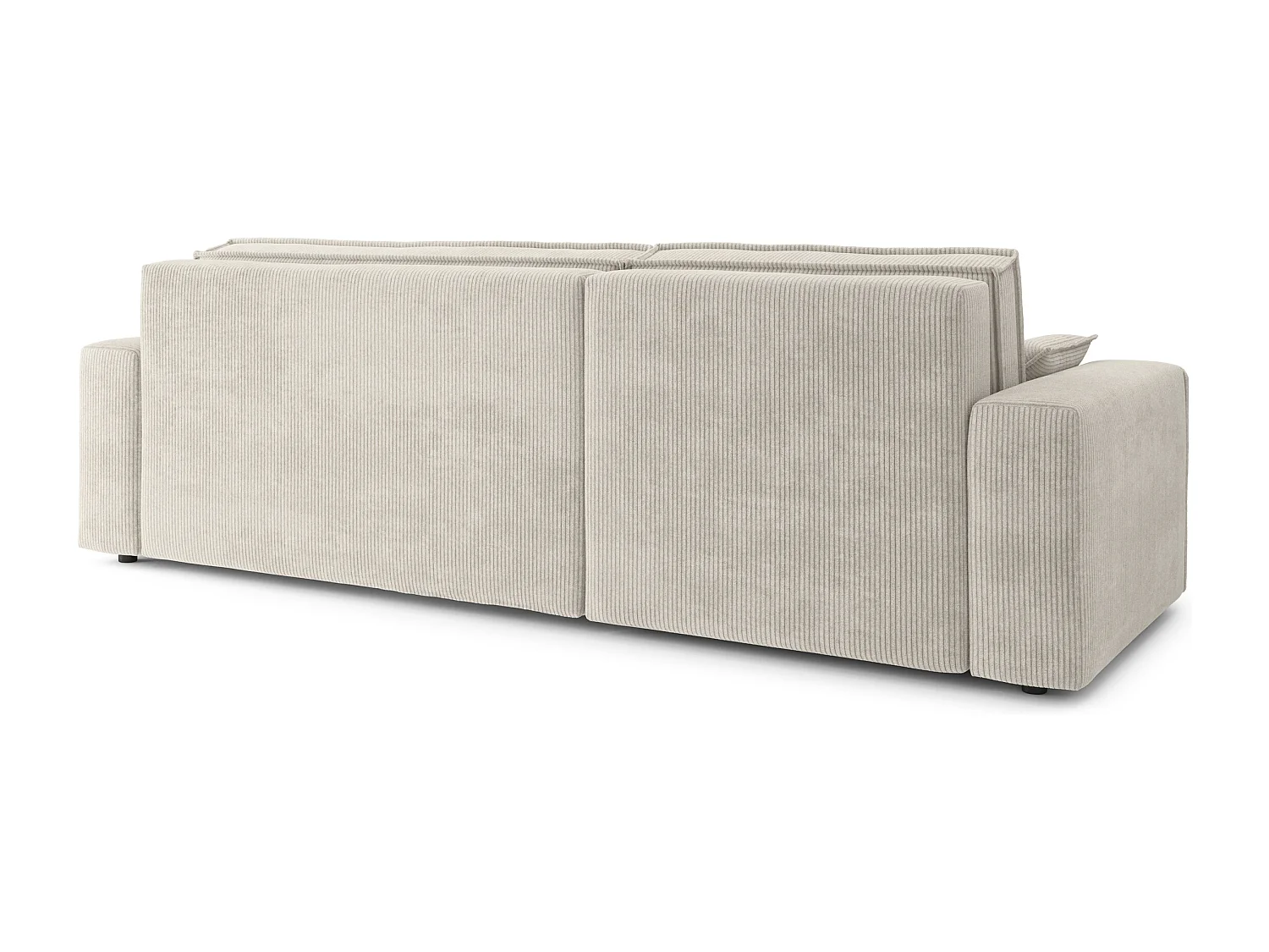 Canapé d'angle réversible convertible 4 places en velours côtelé beige DURIF