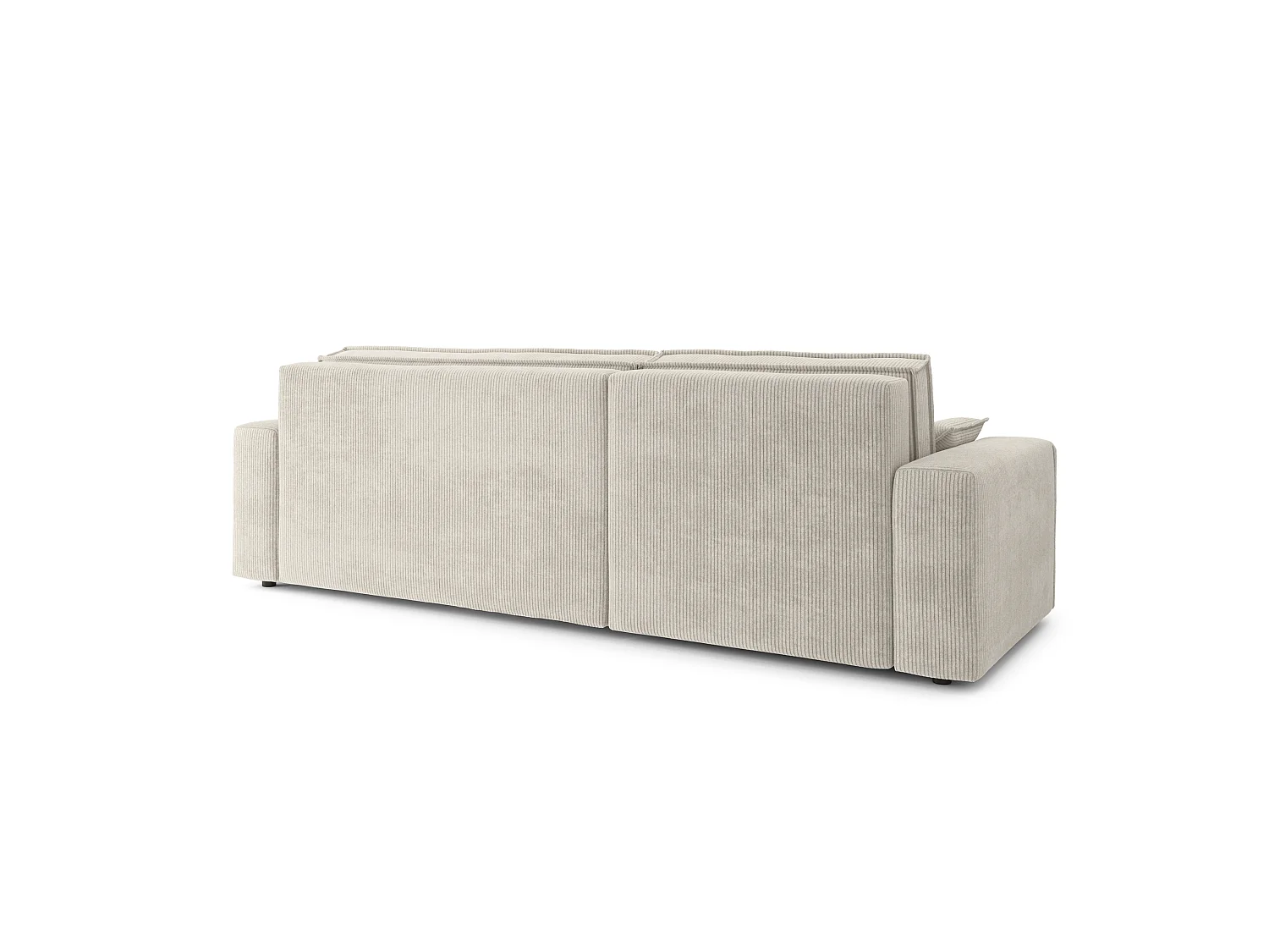 Canapé d'angle réversible convertible 4 places en velours côtelé beige