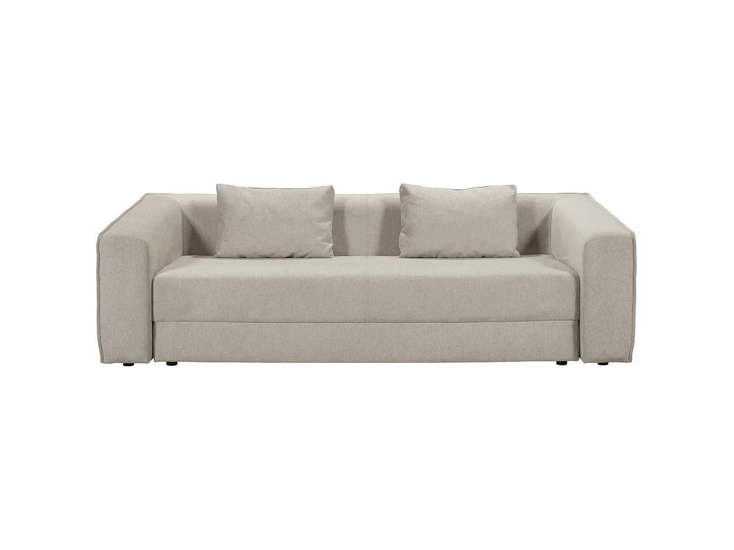 Canapé droit convertible 3 places en tissu beige MUSCAT - MADE IN FRANCE