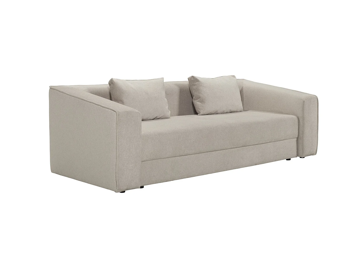 Canapé droit convertible 3 places en tissu beige MUSCAT - MADE IN FRANCE