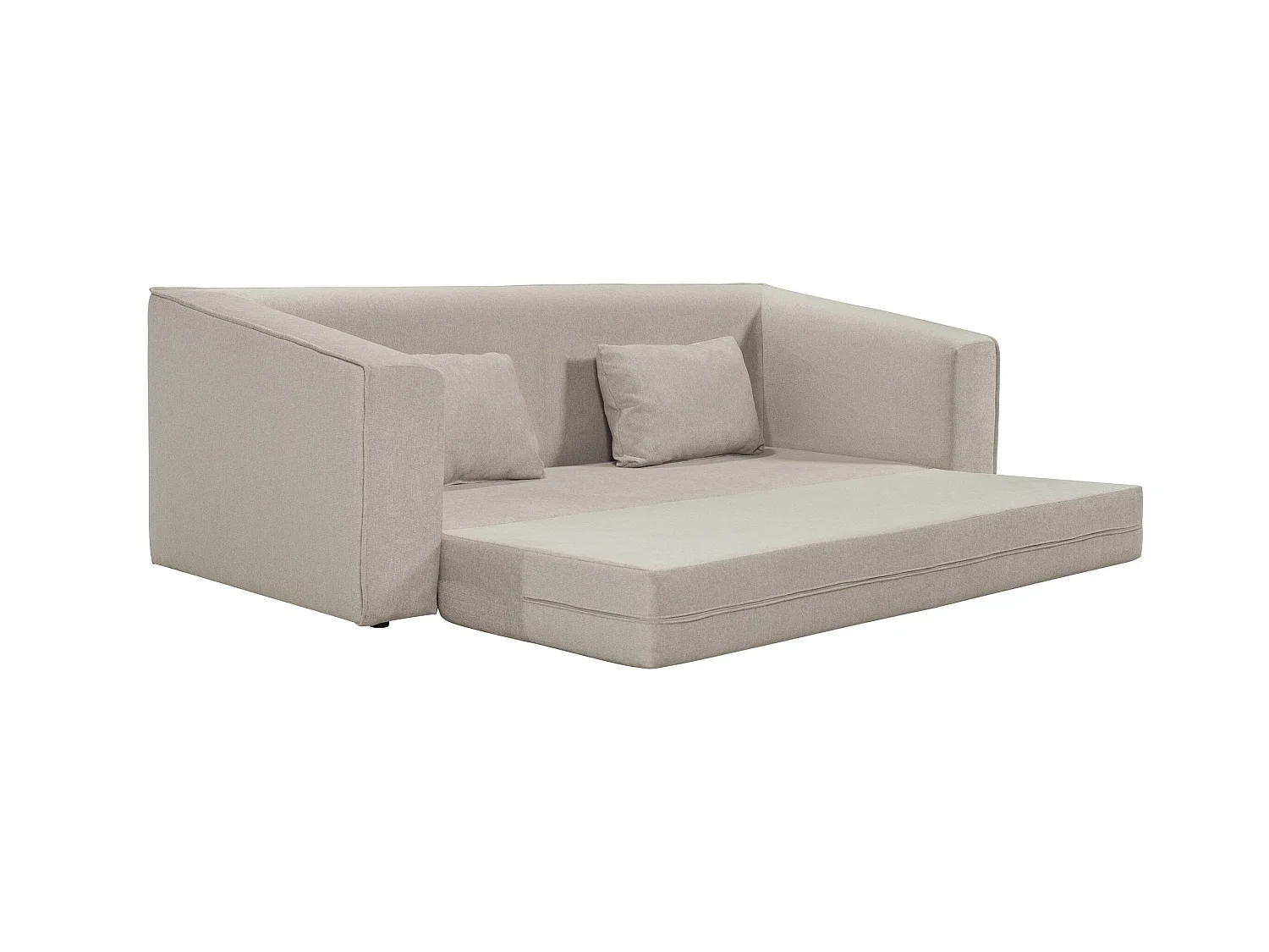 Canapé droit convertible 3 places en tissu beige MUSCAT - MADE IN FRANCE