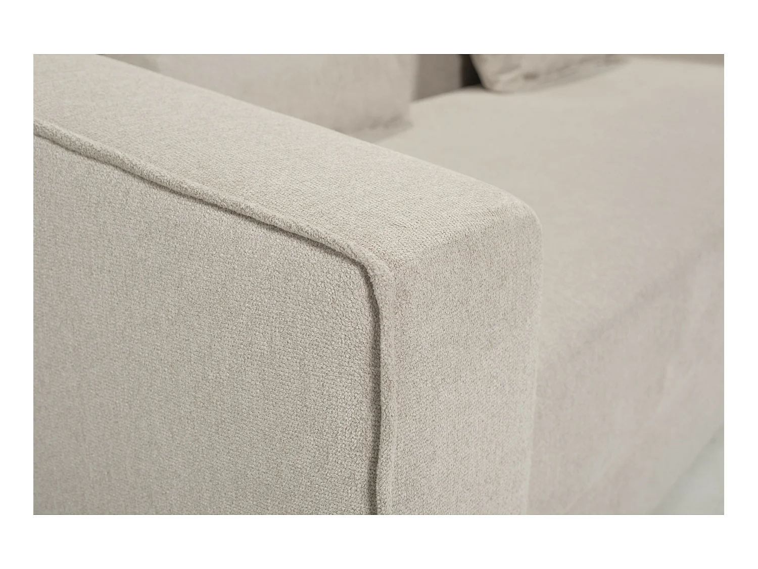 Canapé droit convertible 3 places en tissu beige MUSCAT - MADE IN FRANCE