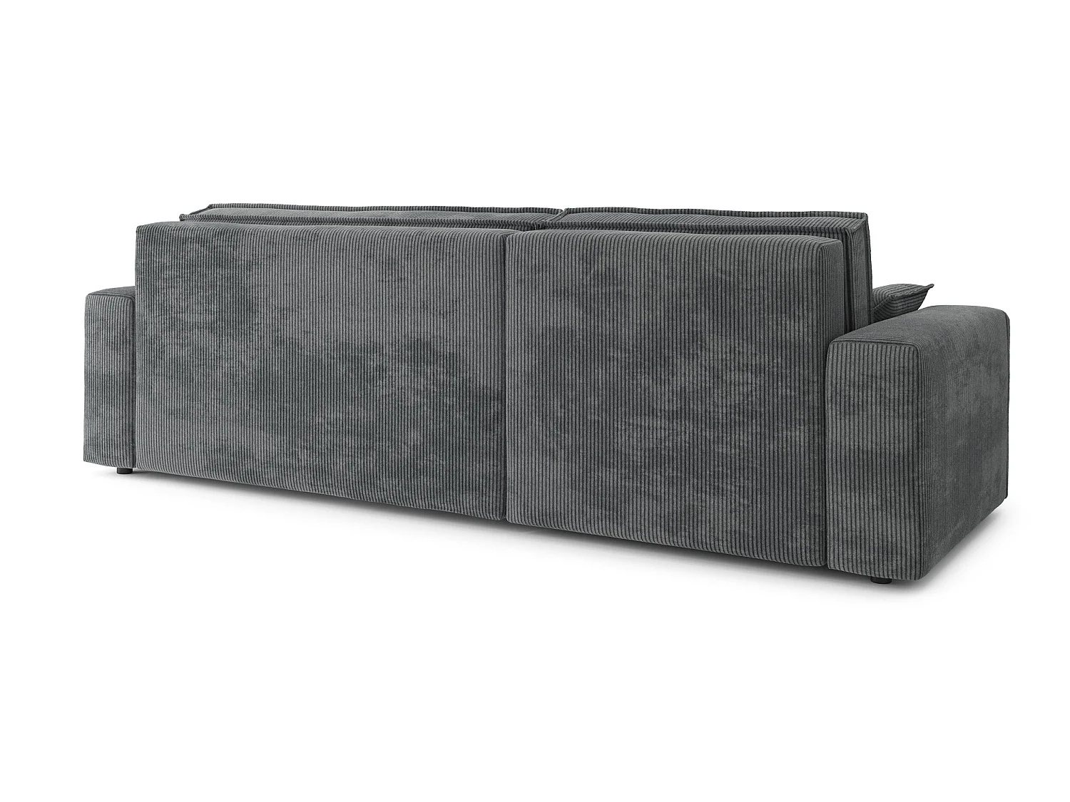 Canapé d'angle réversible convertible 4 places en velours côtelé gris souris DURIF