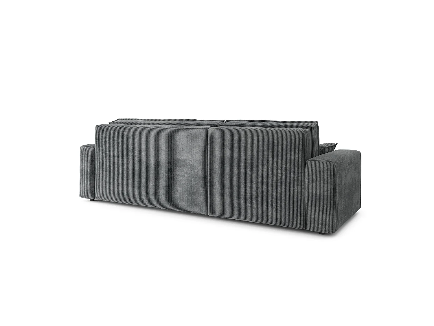 Canapé d'angle réversible convertible 4 places en velours côtelé gris DURIF