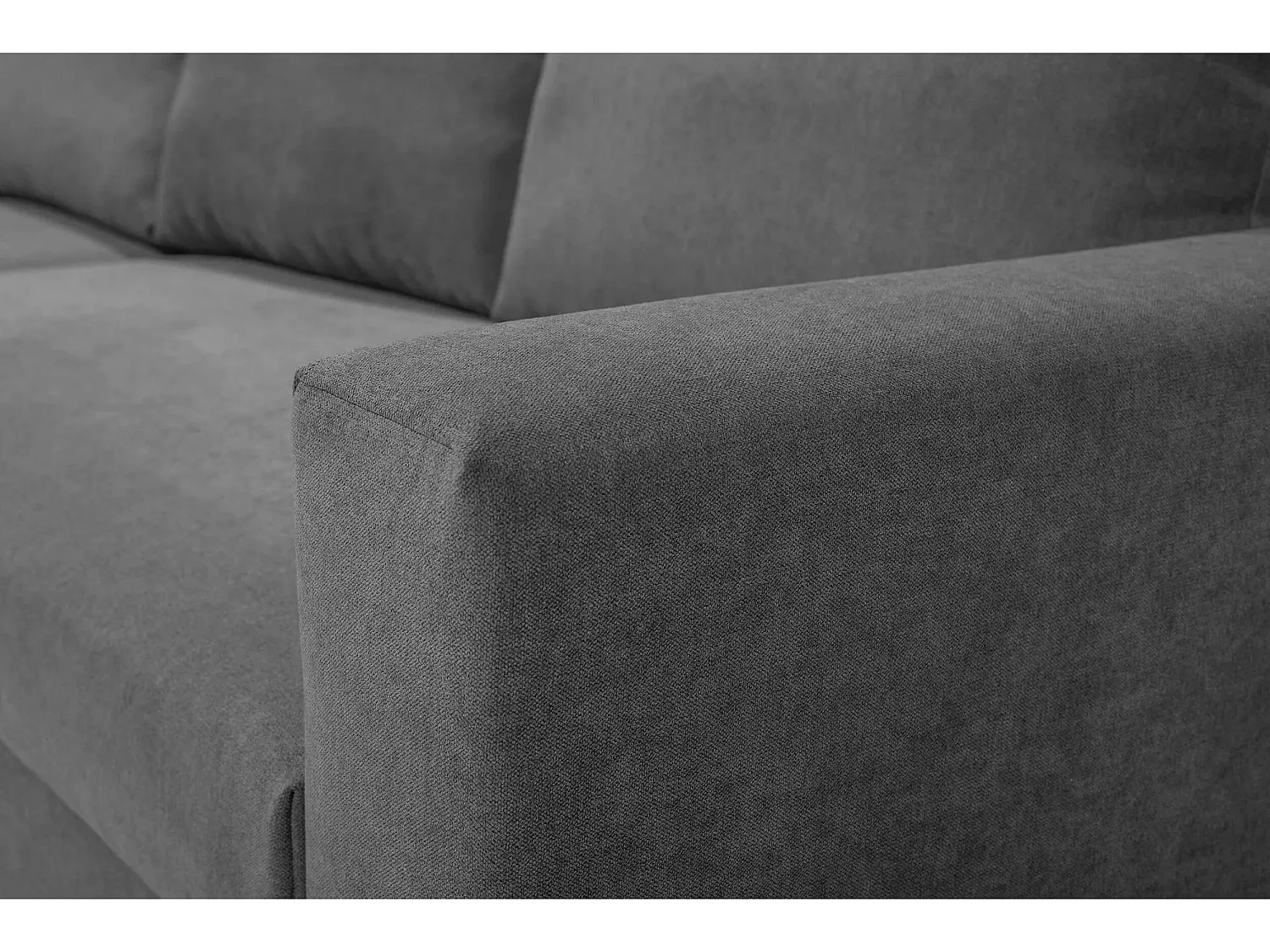 Canapé d'angle réversible convertible 4 places en tissu gris anthracite ALEDO - MADE IN FRANCE