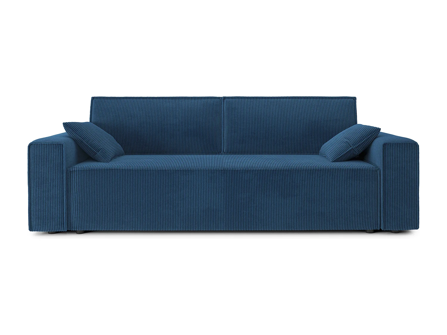 Canapé droit convertible 3 places en velours côtelé beige DURIF