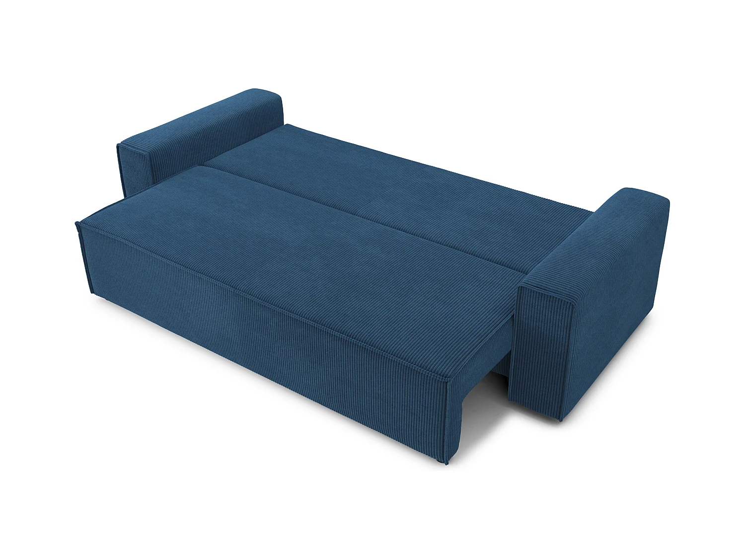 Canapé droit convertible 3 places en velours côtelé beige DURIF