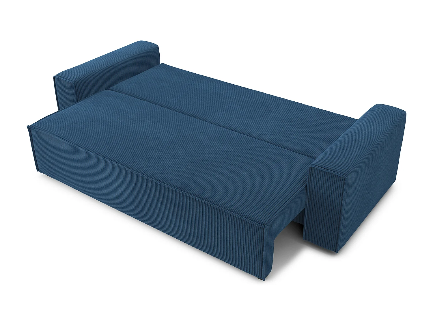 Canapé droit convertible 3 places en velours côtelé beige DURIF