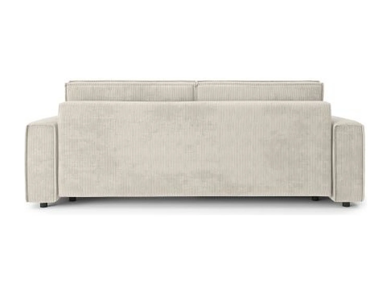 Canapé droit convertible 3 places en velours côtelé beige DURIF