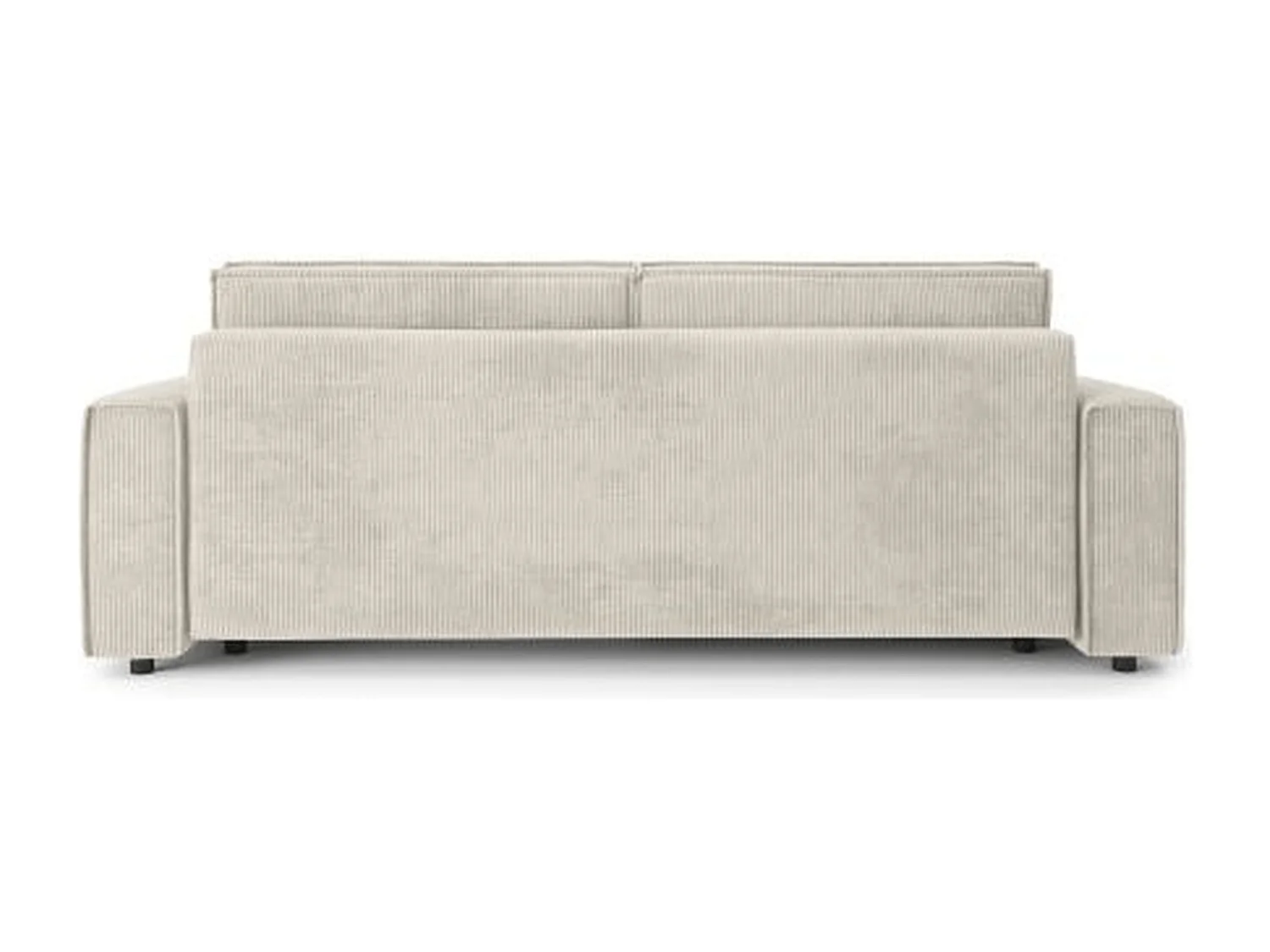 Canapé droit convertible 3 places en velours côtelé beige DURIF