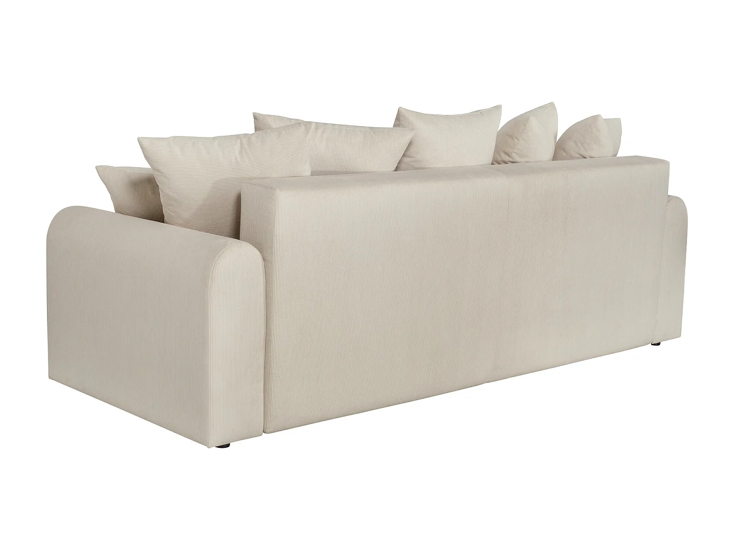 Canapé droit convertible 4 places en velours côtelé beige ODEON - MADE IN FRANCE