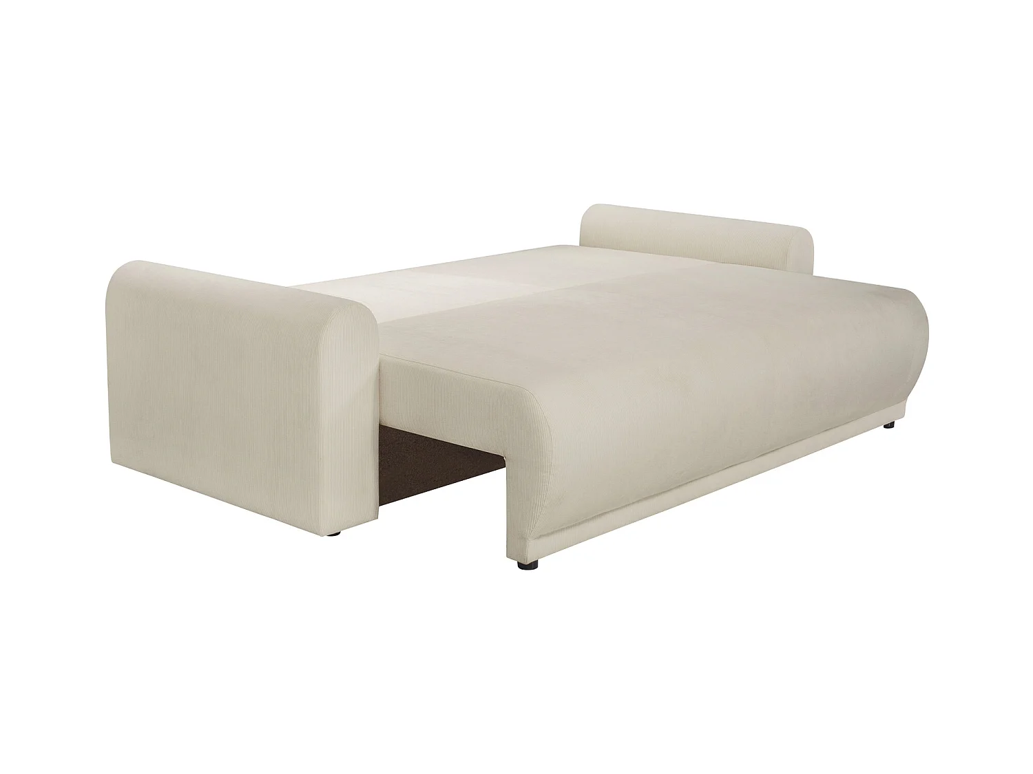 Canapé droit convertible 4 places en velours côtelé beige ODEON - MADE IN FRANCE