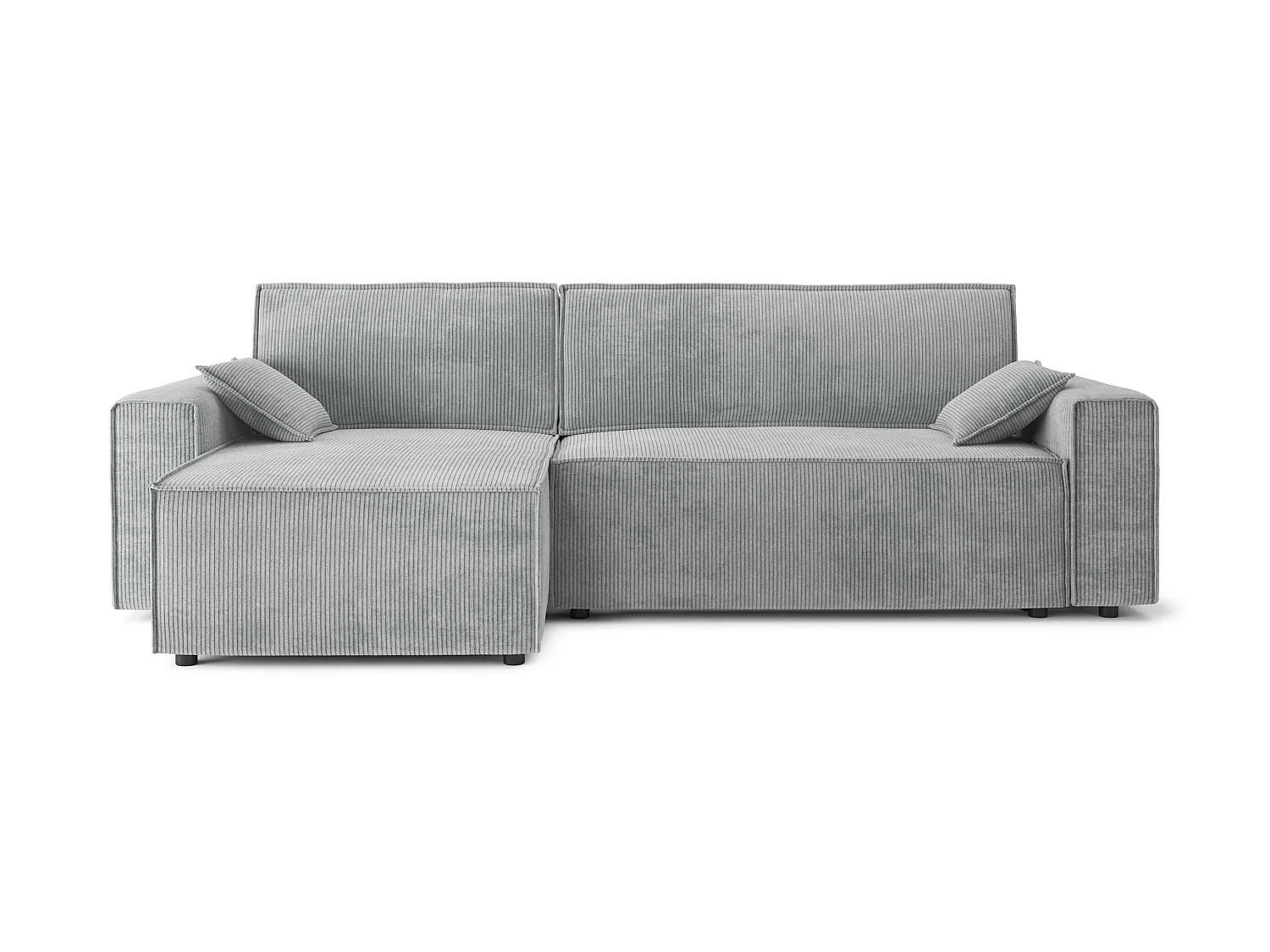 Canapé d'angle réversible convertible 4 places en velours côtelé gris DURIF - MADE IN FRANCE