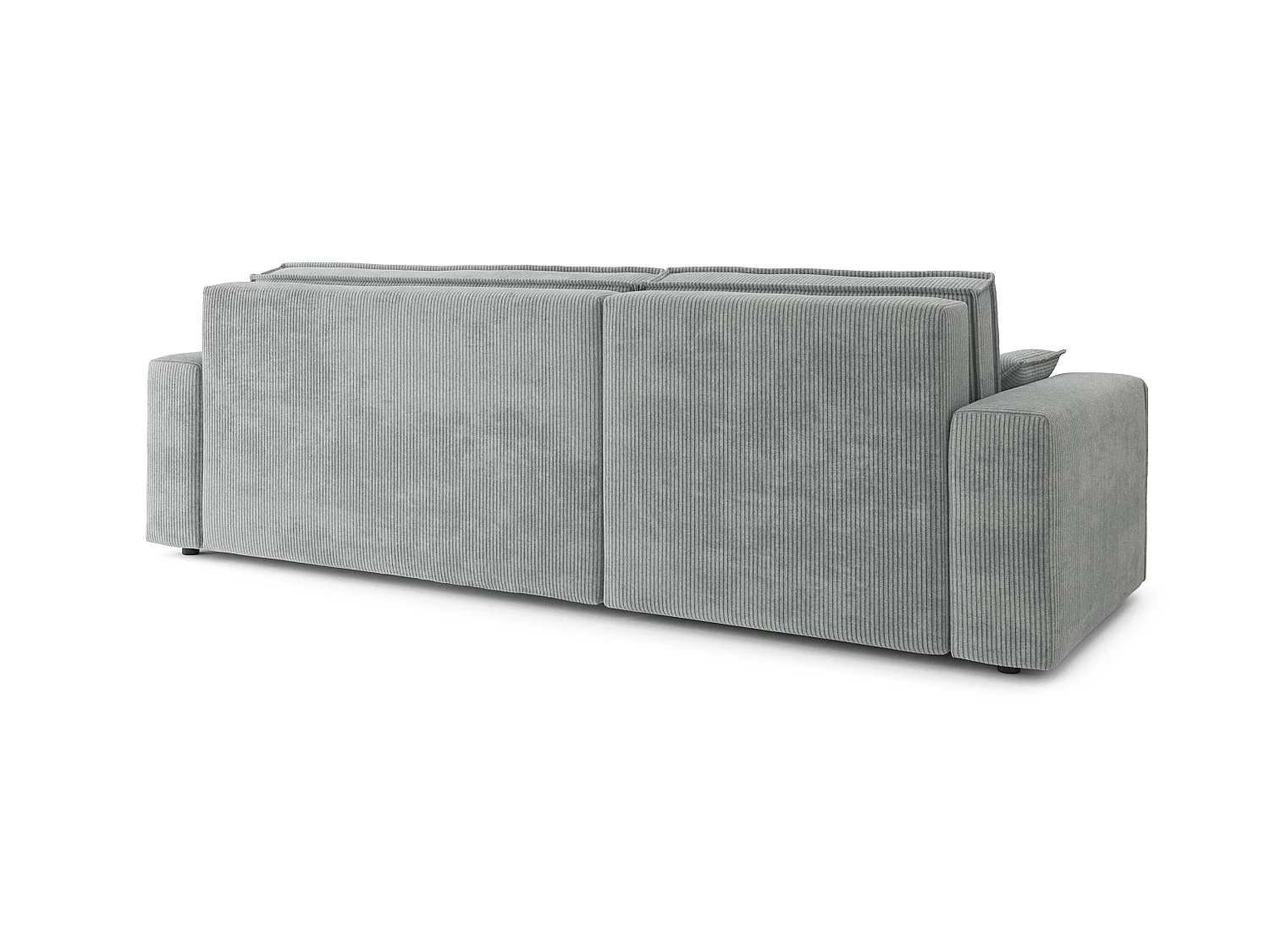 Canapé d'angle réversible convertible 4 places en velours côtelé gris DURIF - MADE IN FRANCE