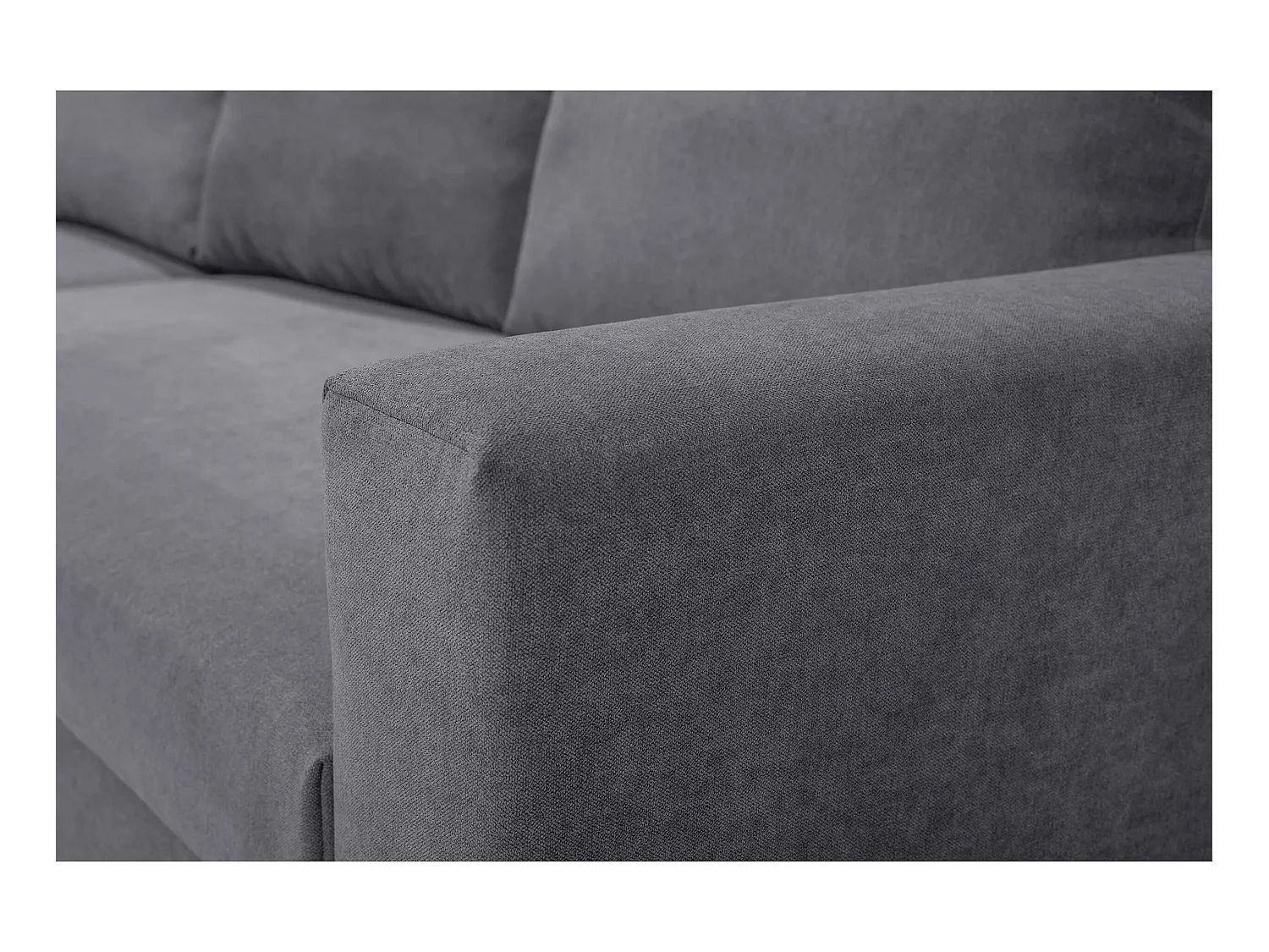 Canapé d'angle réversible convertible 4 places en tissu gris souris ALEDO - MADE IN FRANCE