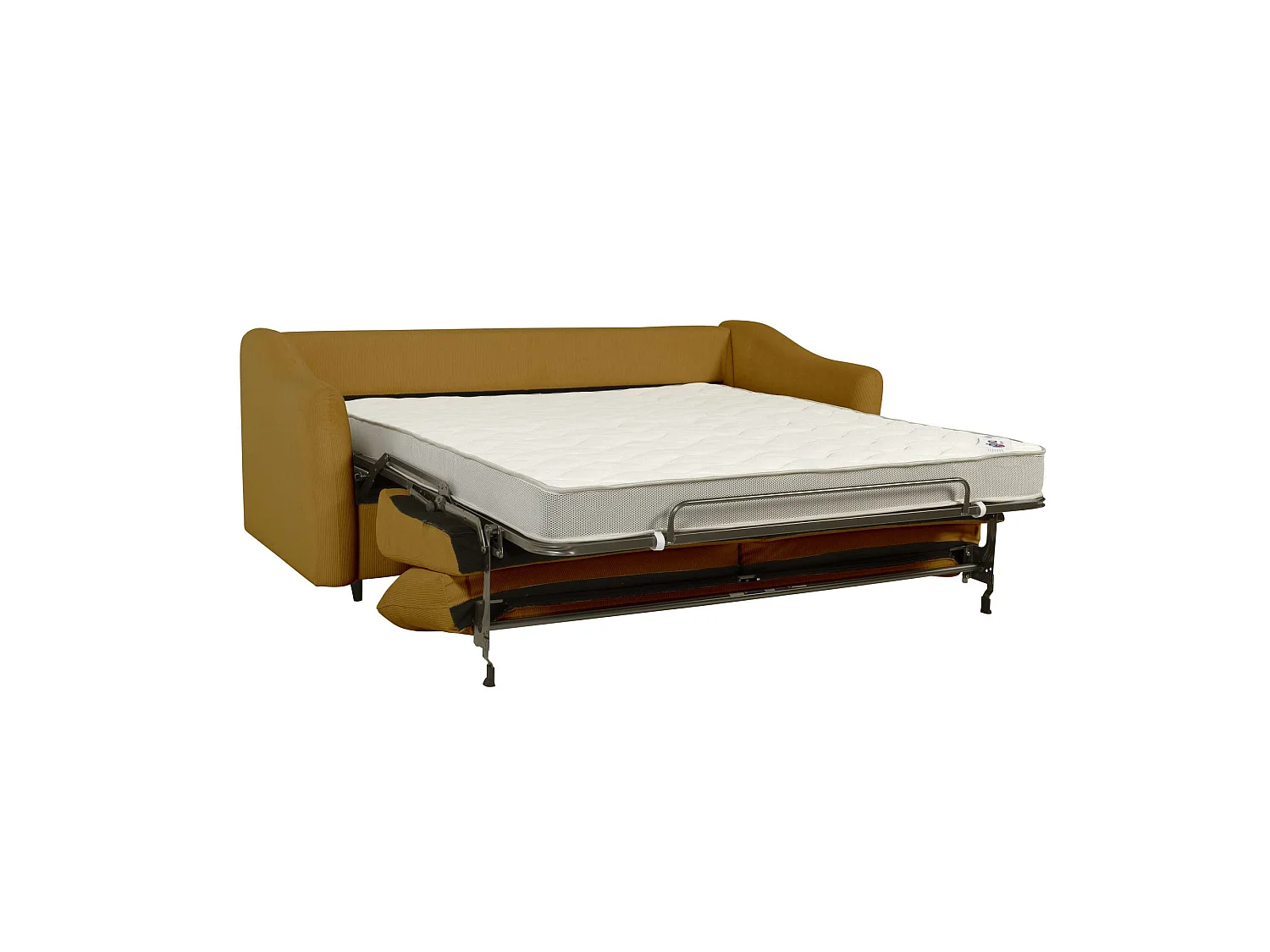 Canapé droit convertible Rapido® 3 places en velours côtelé jaune CHARDONNAY - MADE IN FRANCE