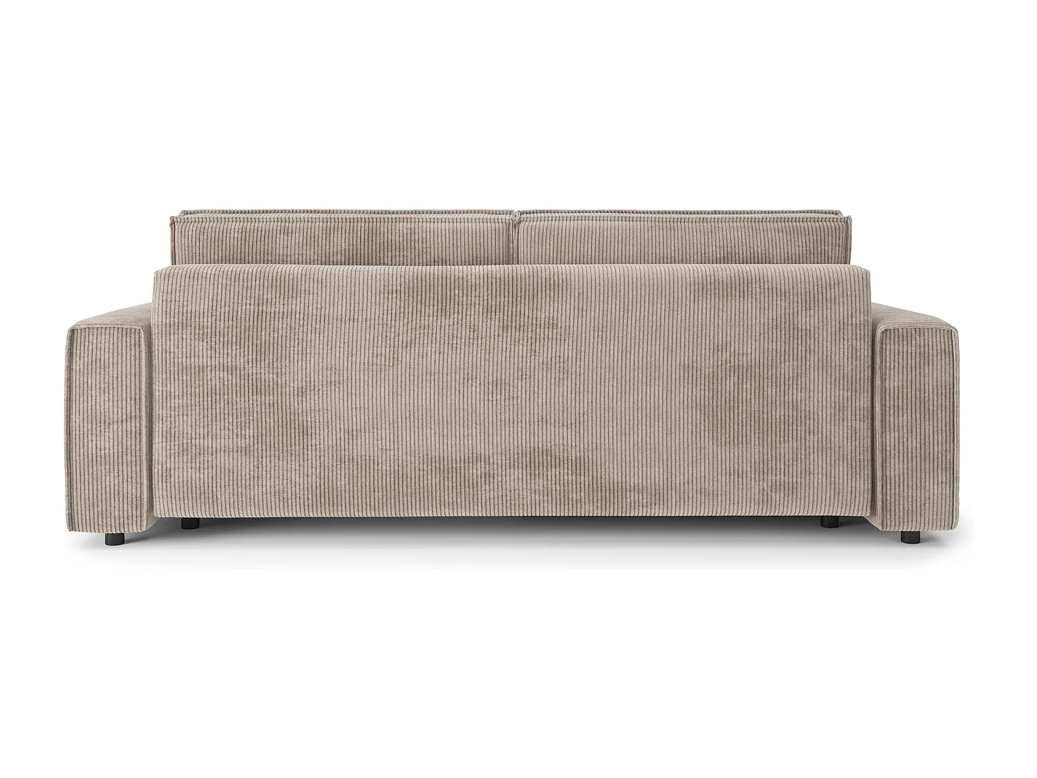 Canapé droit convertible 3 places en velours côtelé grège DURIF