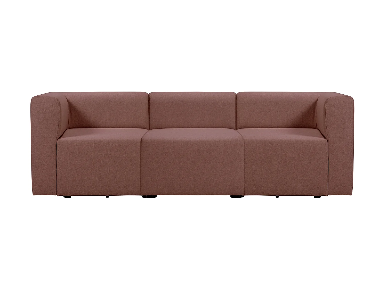 Canapé droit modulable 4 places en tissu rose PINOT - MADE IN FRANCE