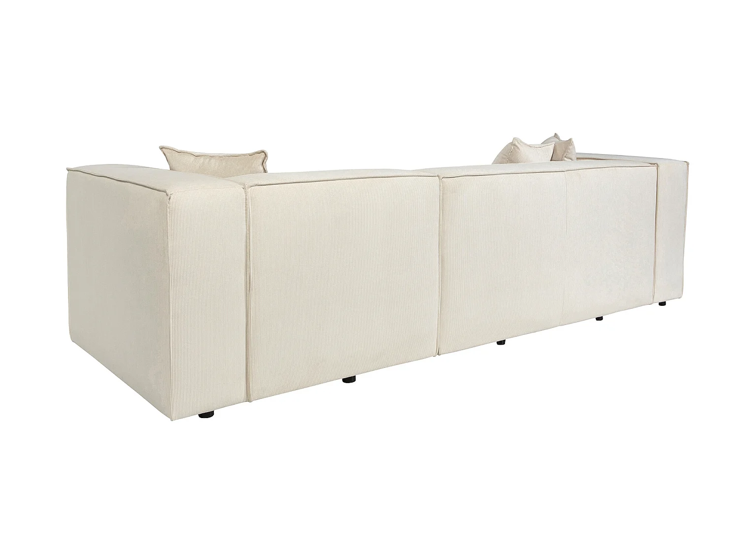 Canapé d'angle droit modulable 4 places en velours côtelé beige LIVAL - MADE IN FRANCE