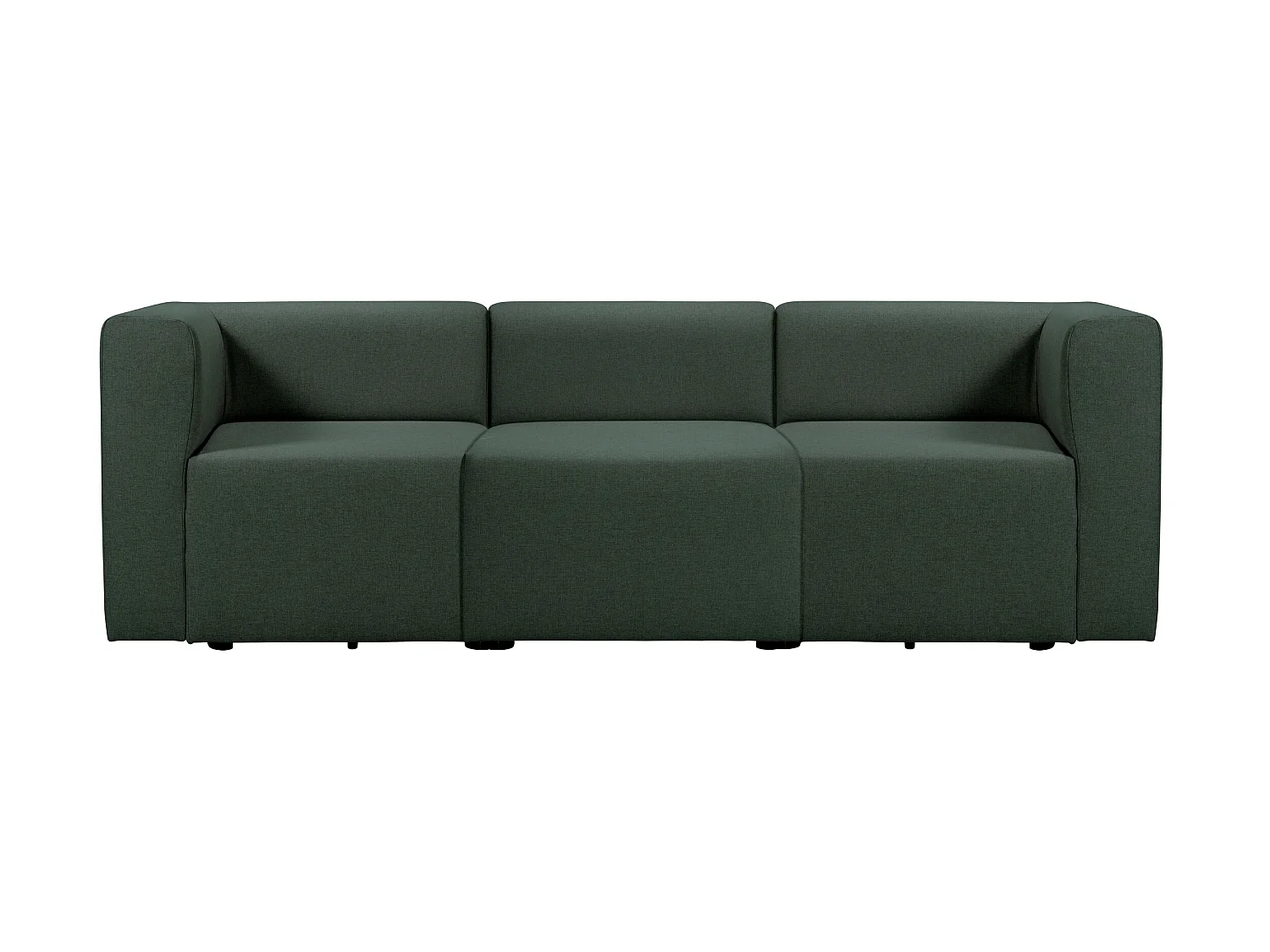 Canapé droit modulable 4 places en tissu vert PINOT - MADE IN FRANCE