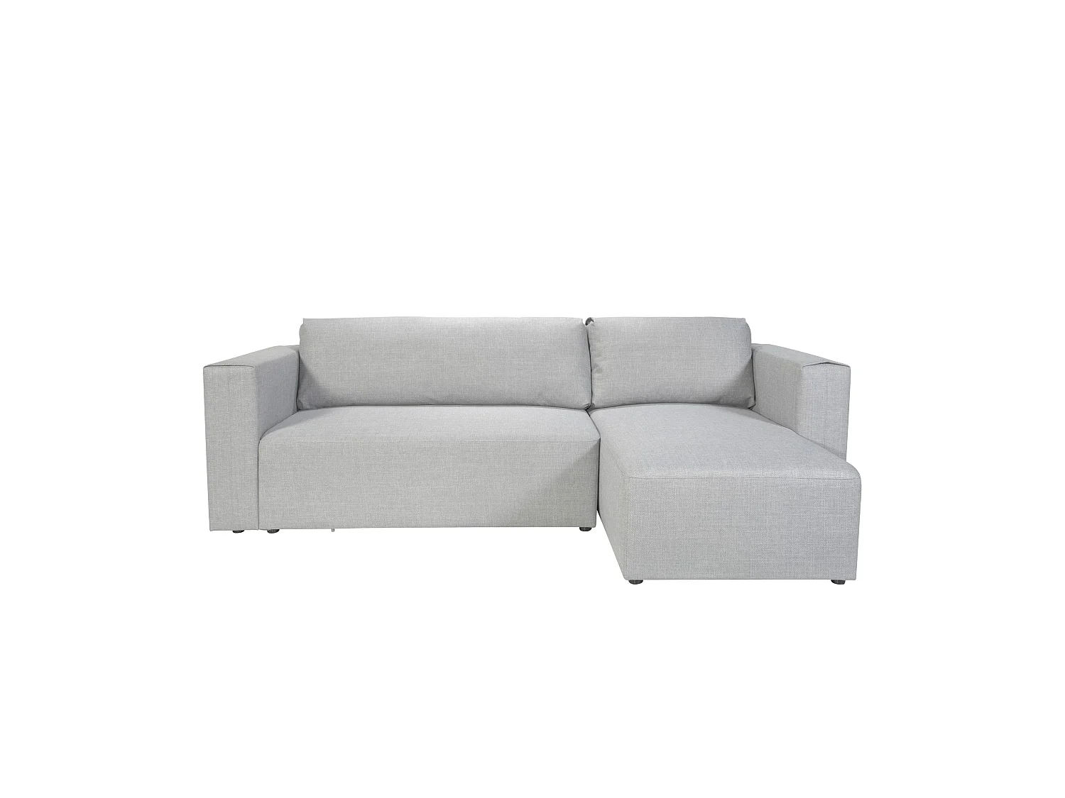 Canapé d'angle droit modulable 4 places en tissu chiné gris CARDINAL - MADE IN FRANCE