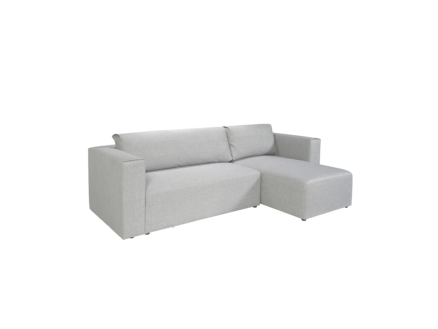 Canapé d'angle droit modulable 4 places en tissu chiné gris CARDINAL - MADE IN FRANCE