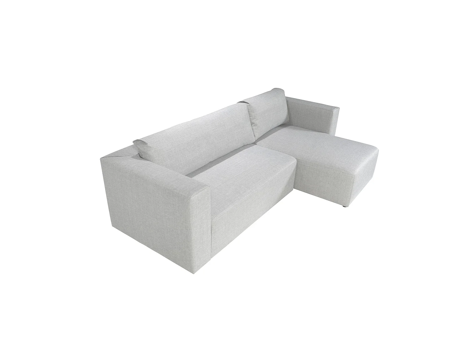 Canapé d'angle droit modulable 4 places en tissu chiné gris CARDINAL - MADE IN FRANCE
