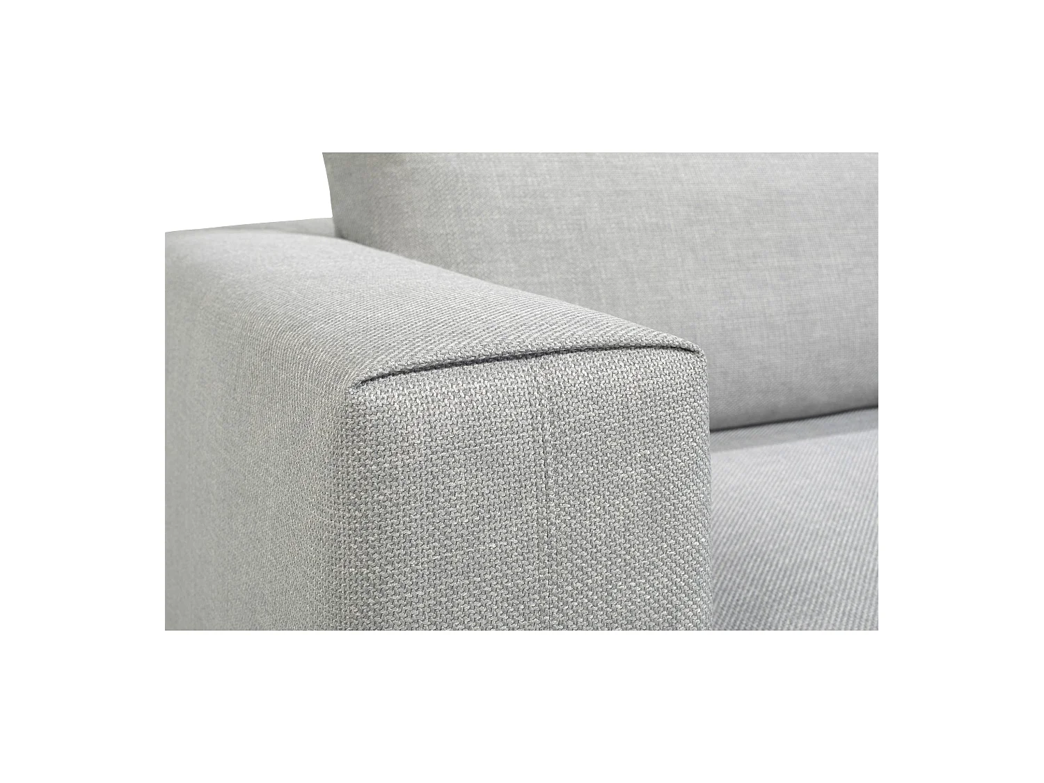 Canapé d'angle droit modulable 4 places en tissu chiné gris CARDINAL - MADE IN FRANCE