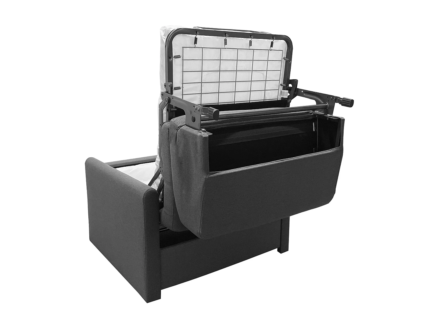 Fauteuil convertible Rapido® 1 place en tissu noir RUBY - MADE IN FRANCE