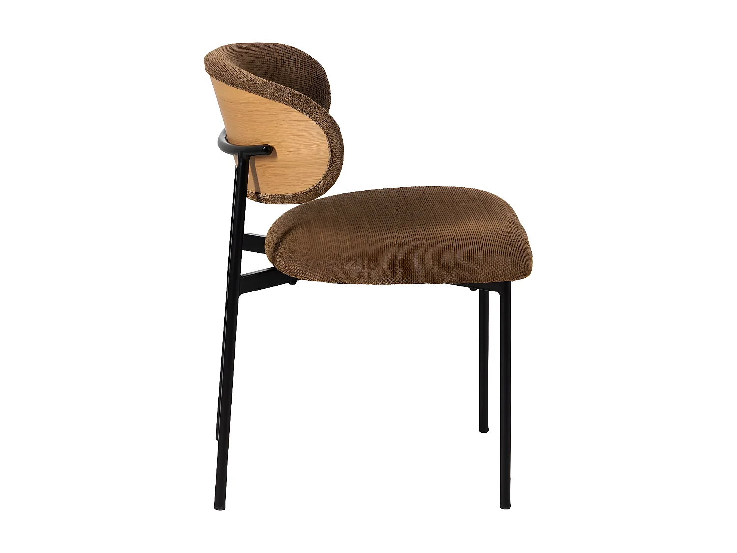 Quatuor de chaises Tissu marron - PEPE