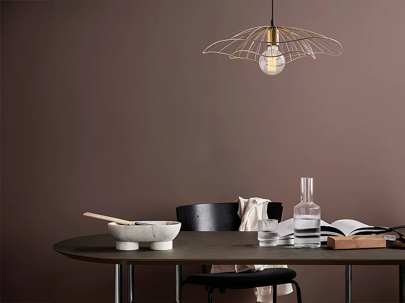 Lampadario cavi D.50 x H.110 a 300 cm in Metallo Dorato Vintage - ATHERIA