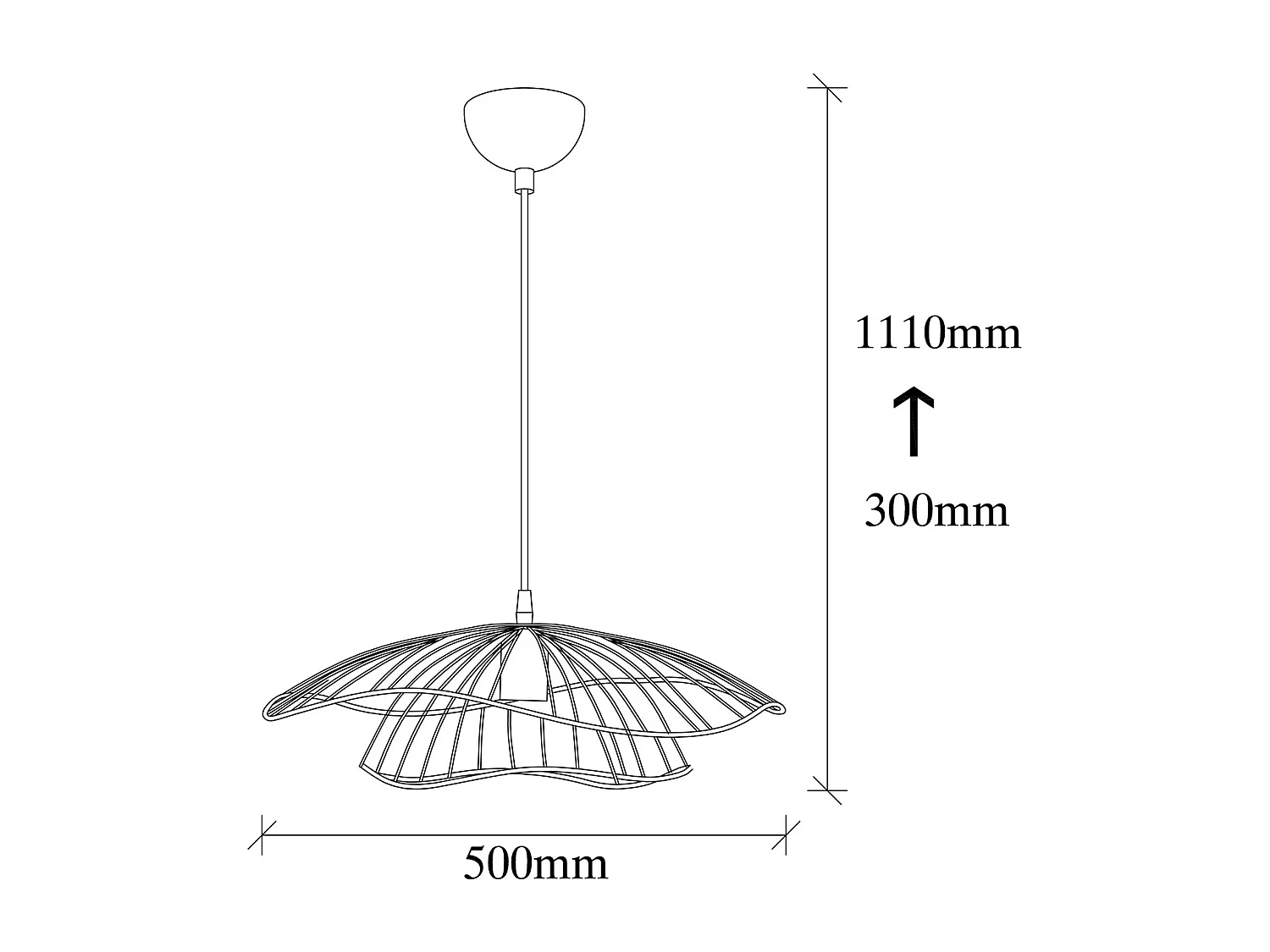 Vintage-hanglamp met draadstructuur van metaal - D50 x H110 tot 300 cm - Goudkleurig - ATHERIA