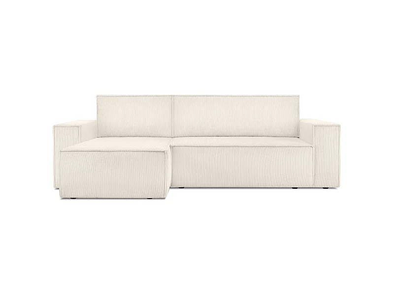 Ecksofa Big links/rechts - Schlaffunktion mit Cordbezug - beige - NAPI
